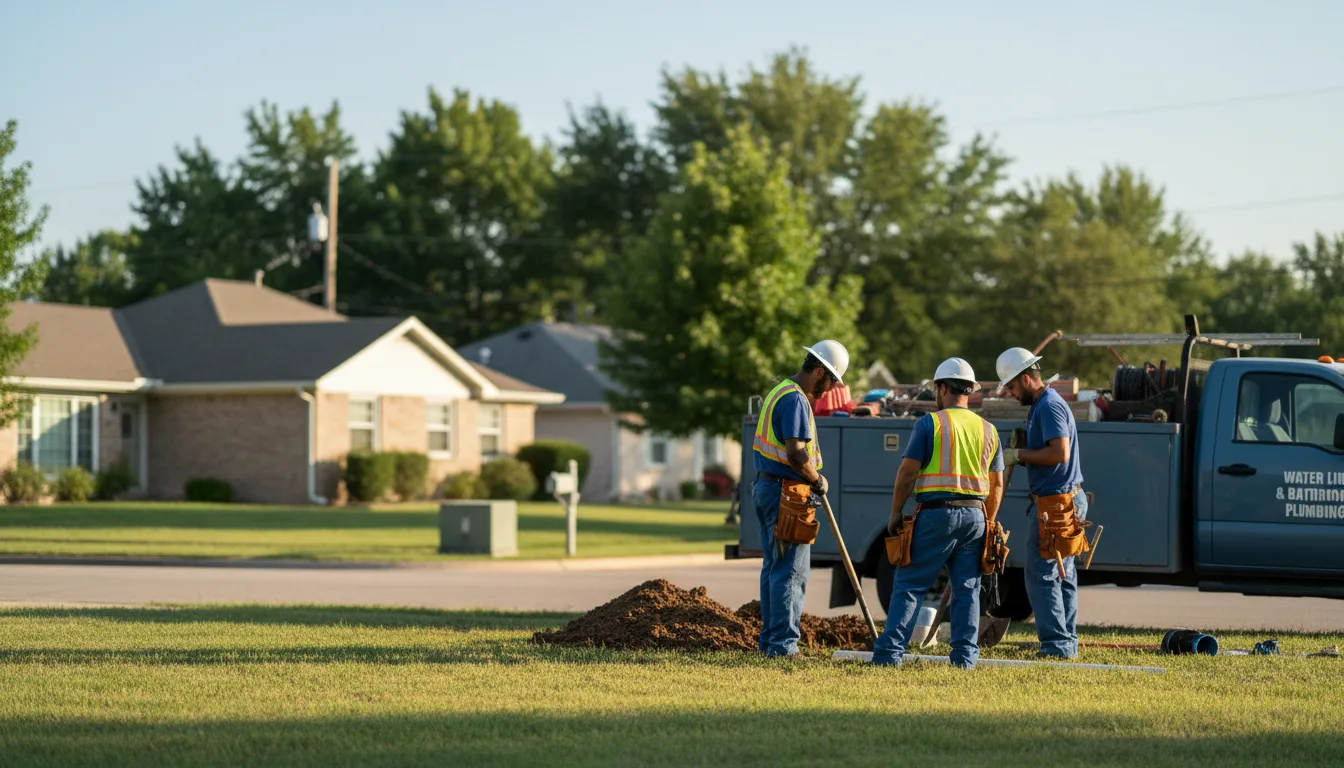 Residential water line and bathroom plumbing service in Harveysburg, OH